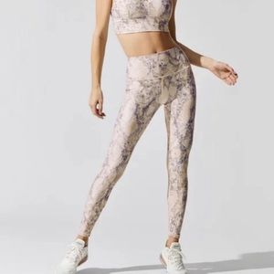 Carbon38 pink snake workout set (S) Bra + leggings